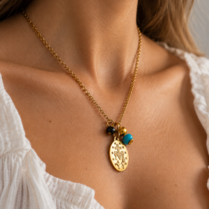 Collier en turquoise et onyx